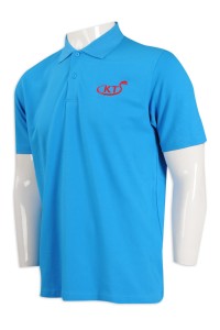 P1082 訂製淨色Polo恤 寬鬆 Polo恤專門店     藍色